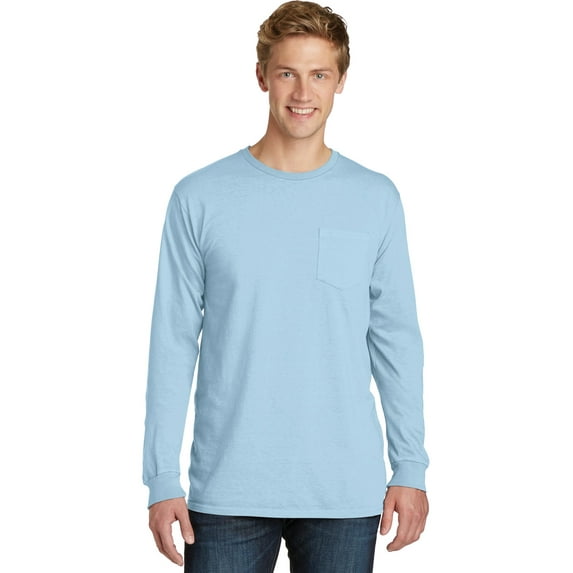 Port & Company Beach Wash Garment-Dyed Long Sleeve Pocket Tee