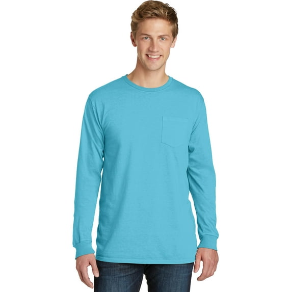 Port & Company Beach Wash Garment-Dyed Long Sleeve Pocket Tee
