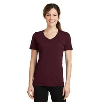 Port & Company Blended Performance V-Neck Tee (LPC381V) Athletic Maroon, M