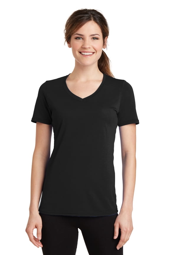 mpany Blended Performance V-Neck Tee (LPC381V) Jet Black, XL