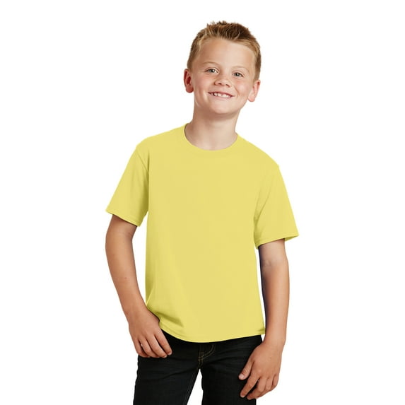 Port Company Boy's Fan Favorite Tee PC450Y, Yellow, Medium