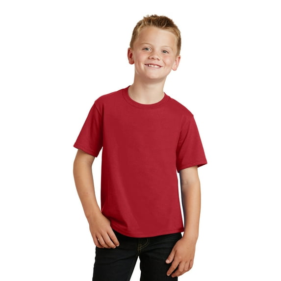 Port & Company Boys' Fan Favorite Tee PC450Y, Team Cardinal, Small