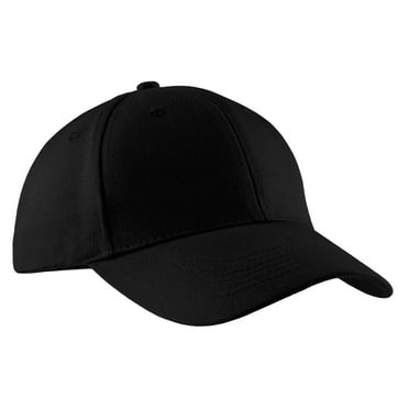 Port & Company Brushed Twill Cap-One Size (Black)