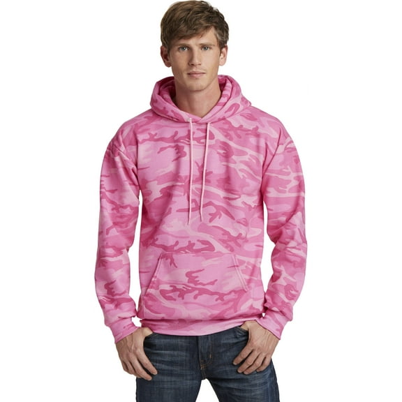 Port & Company Camo Pullover Fleece Hooded Sweatshirt (PC78HC) Pink Camouflage, M