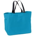 thumbnail image 1 of Port & Company Casual Web Handle Self Fabric Pocket Essential Tote Bag,B0750,Turquoise,OSFA, 1 of 2