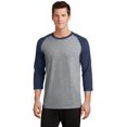 thumbnail image 1 of Port & Company Core Blend 3/4 Sleeve Raglan Tee-3XL (Athletic Heather/ Navy), 1 of 6