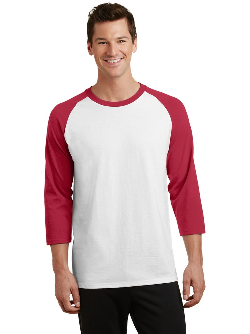 Port & Company Core Blend Poly Shirt, 3/4 Sleeve Raglan Tee-4XL