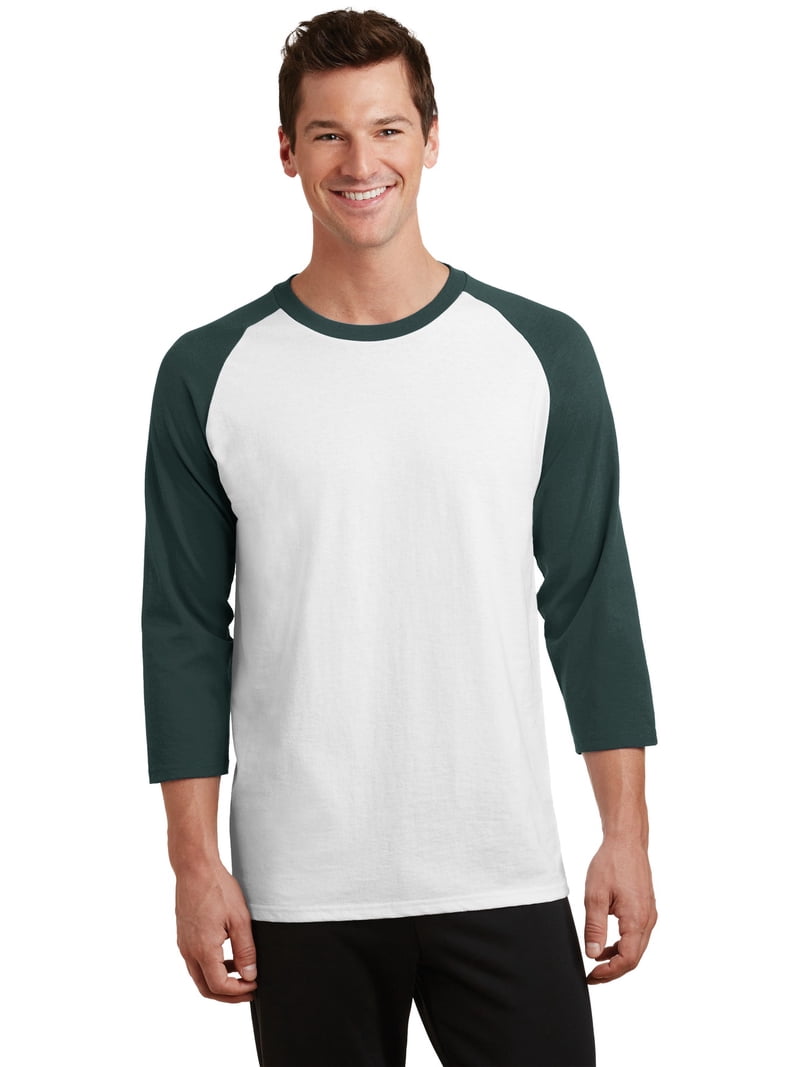 Port & Company Core Blend 3/4 Sleeve Raglan Tee-S (White/ Dark