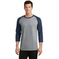 thumbnail image 1 of Port & Company Core Blend 3/4 Sleeve Raglan Tee-XL (Athletic Heather/ Navy), 1 of 6