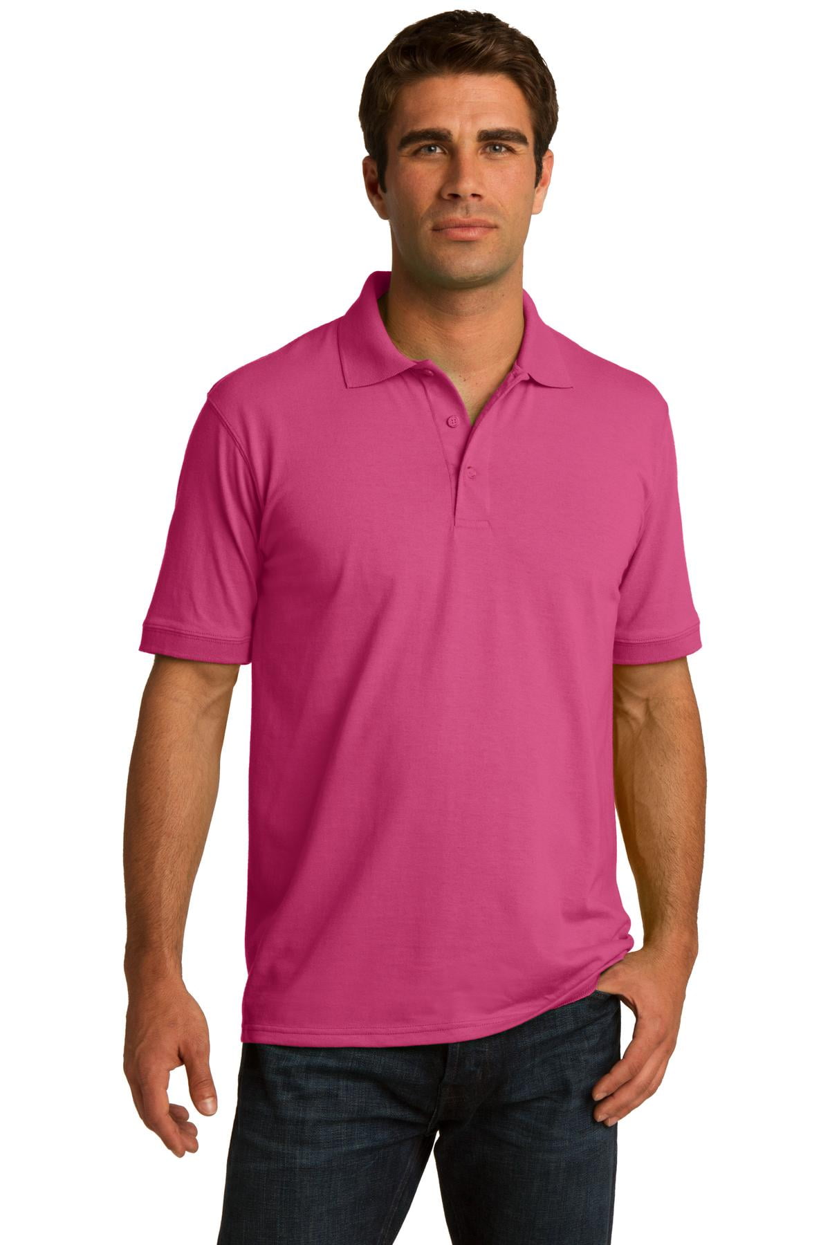 Port & Company Core Blend Tee - 5.5 Oz, 50/50 Cotton/Poly, 1x1 Rib Knit Collar, Size 6XL, Color Sangria