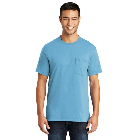 Port & Company Core Blend Pocket Tee-6XL (Aquatic Blue)