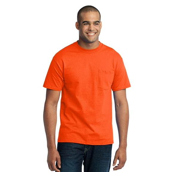 Port & Company Core Blend Pocket Tee-6XL (Safety Orange)