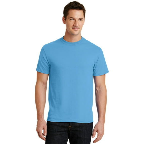 Port & Company PC55 Mens Core Blend Tees, Aquatic Blue - 5XL