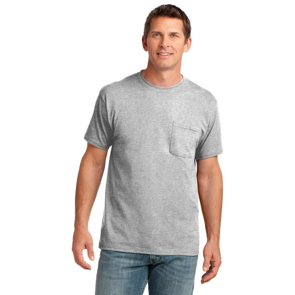 Port & Company Core Cotton Pocket Tee-4XL (Ash)
