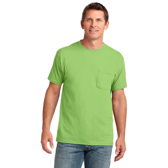Port Company Core Cotton Pocket Tee-4XL (Lime)