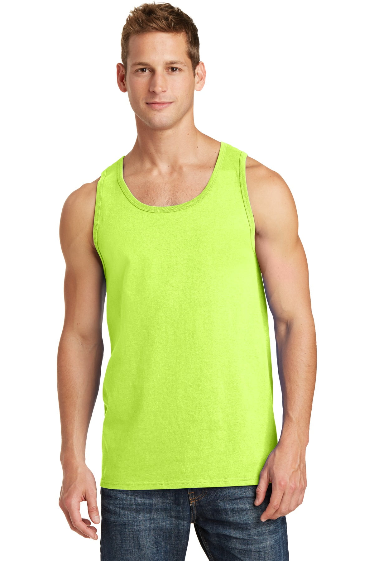 Yellow Tank Tops Neon Yellow Sleeveless Shirt Women's Tank Top
