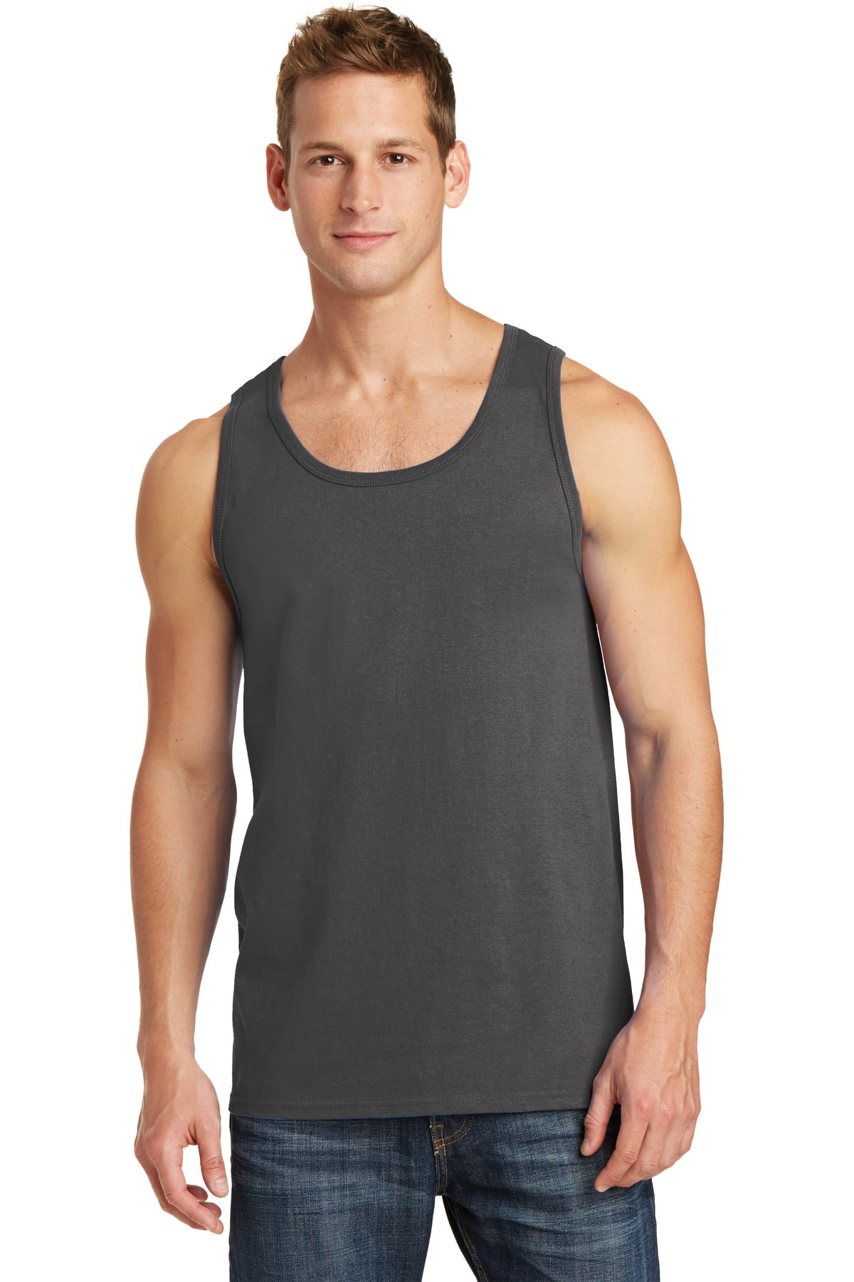 Port & Company Core Cotton Tank Top, Sleeveless Shirt, Charcoal