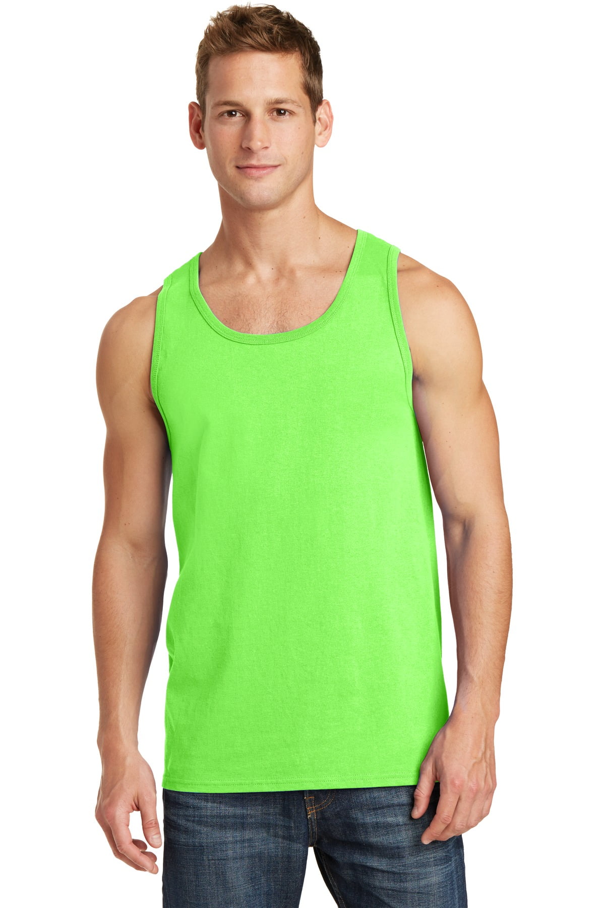 Port & Company Core Cotton Tank Top, Neon Green, 4XL, 100