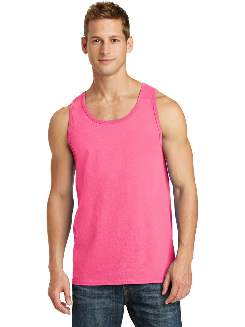 Port & Company Core Cotton Sleeveless Tee Shirt, Tank Top-L, Neon