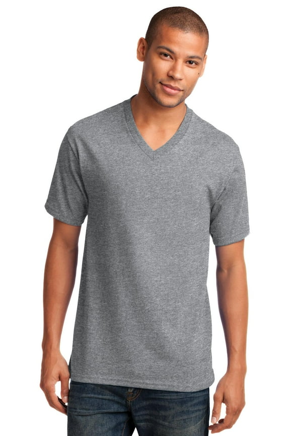Core Cotton V Neck Tee-3XL (Athletic Heather)