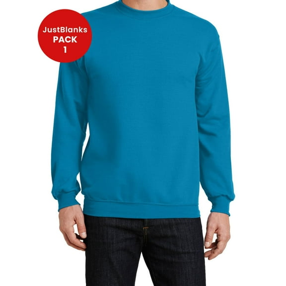 JustBlanks Core Fleece Crewneck Sweatshirt Ribbed Cuffs Waistband for a Snug Fit