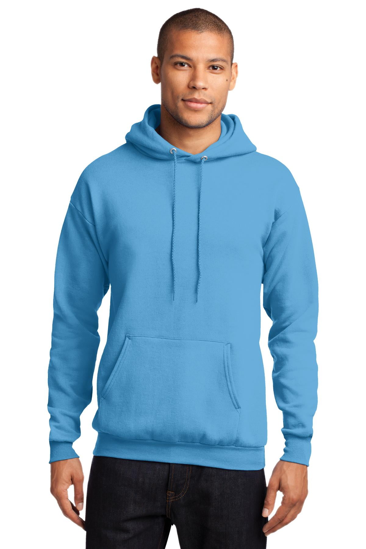 Port & Company Core Fleece Pullover Hooded Sweatshirt-3XL (Aquatic Blue)