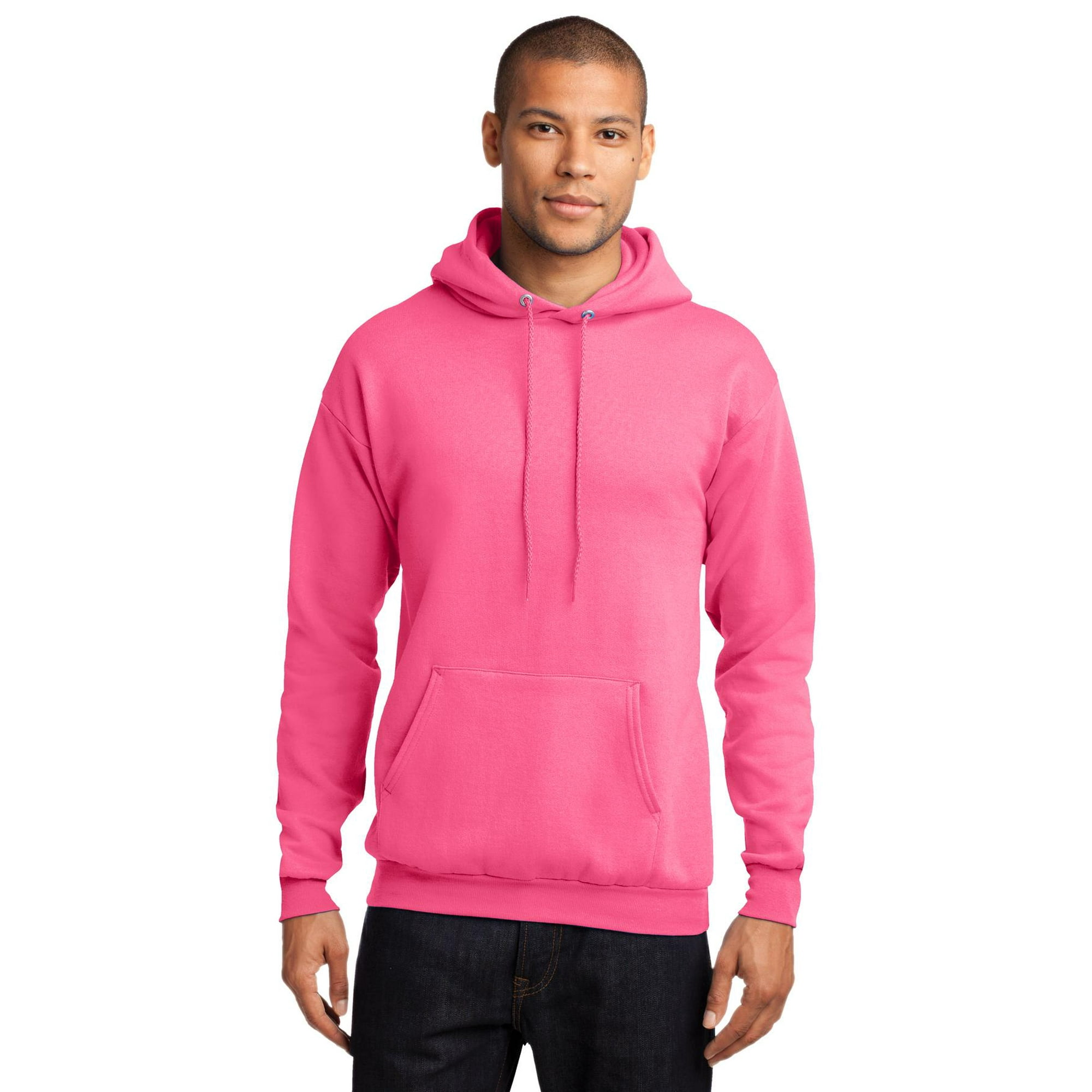 Port u0026 Company Core Fleece Pullover Hooded Sweatshirt-4XL (Neon Pink) -  Walmart.com