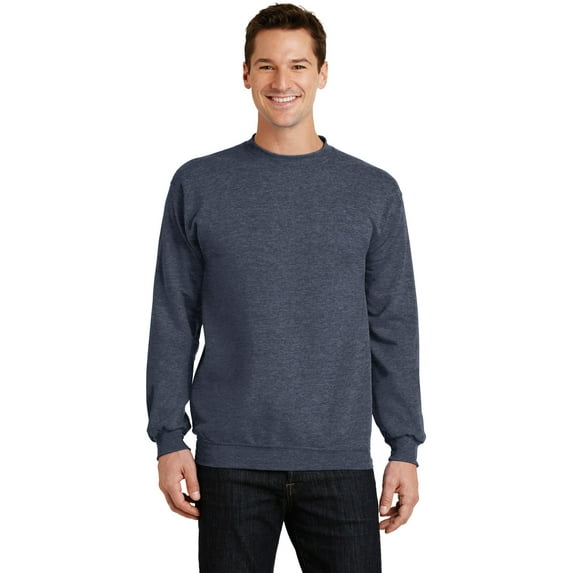 Port & Company Crewneck Sweatshirt (PC78) Heather Navy, M