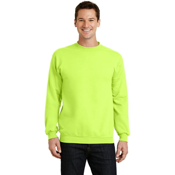 Port & Company Crewneck Sweatshirt (PC78) Neon Yellow, XL
