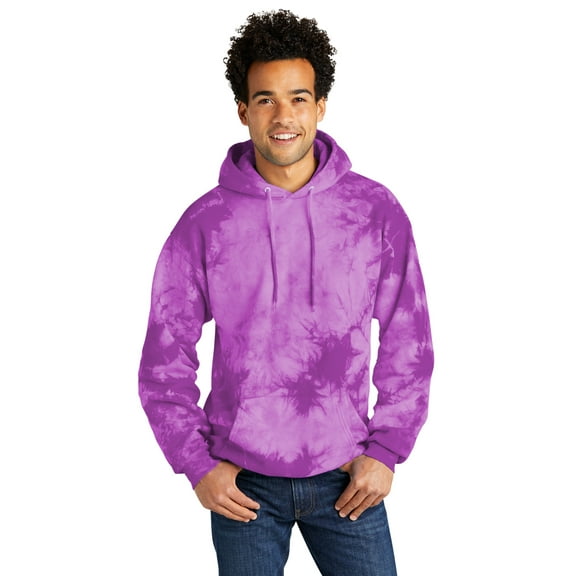 Port & Company Crystal Tie-Dye Pullover Hoodie PC144 - XL Purple