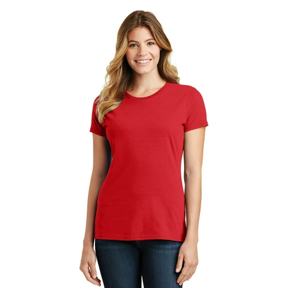 Port & Co Adult Female Women Plain Short Sleeves T-Shirt Bright Red X-Small