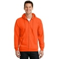 thumbnail image 1 of Port & Company Essential Fleece Full Zip Hooded Sweatshirt-L (Safety Orange), 1 of 5
