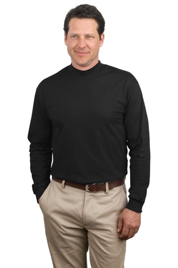 mens dress mock turtleneck long sleeve Long Sleeve Mock Neck Jersey - Navy