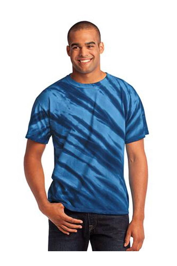 mpany Essential Tiger Stripe Tie-Dye Tee. Navy. 2XL.