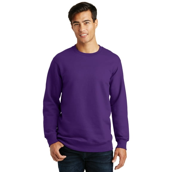 Port & Company Fan Favorite Fleece Crewneck Sweatshirt-2XL (Team Purple)