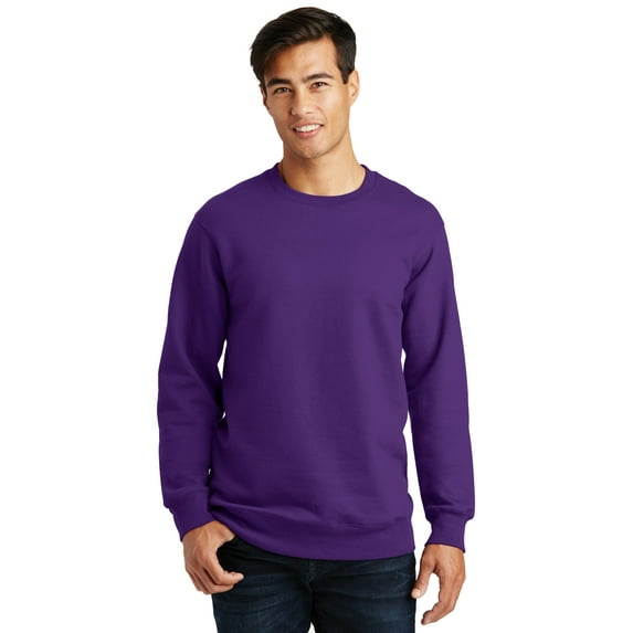 Port & Company Fan Favorite Fleece Crewneck Sweatshirt-2XL (Team Purple)