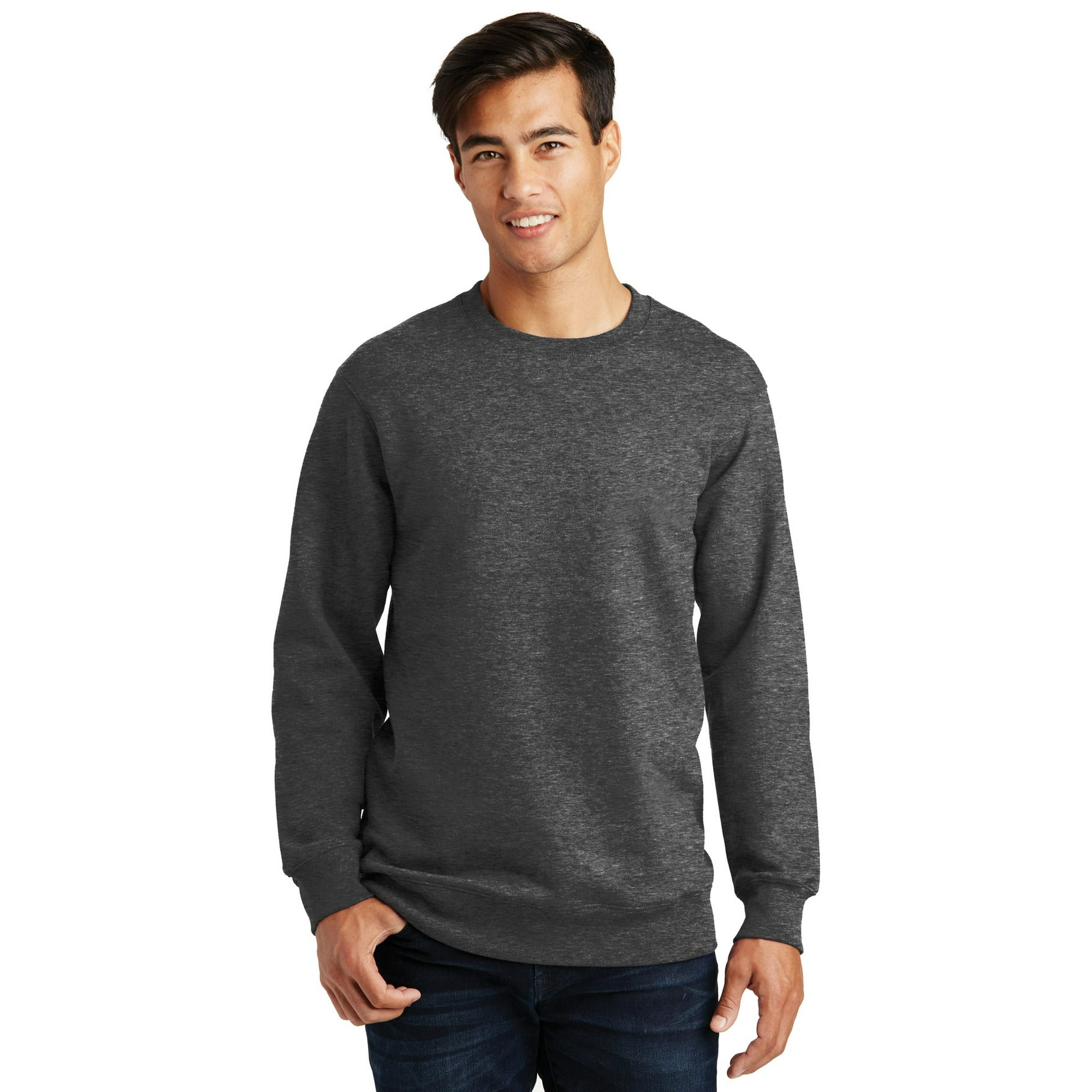 Port u0026 Company Fan Favorite Fleece Crewneck Sweatshirt-XS (Dark Heather  Grey) - Walmart.com