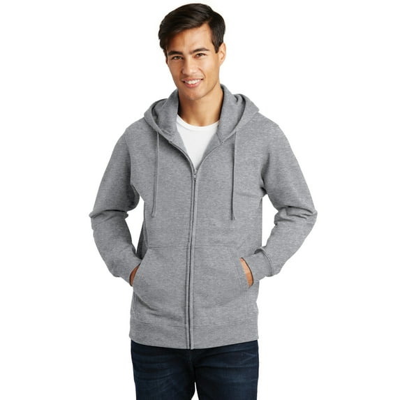 Port & Company Fan Favorite Fleece Full-Zip Hooded Sweatshirt Pc850zh - Athletic Heather - S