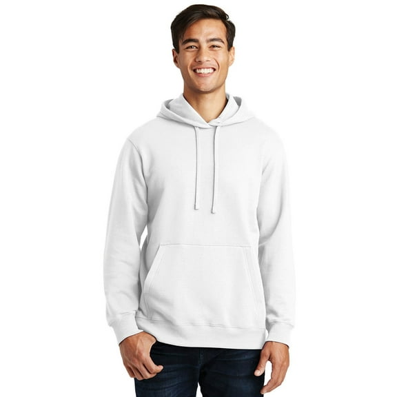 Port & Company Fan Favorite Fleece Pullover Hooded Sweatshirt-S (White)