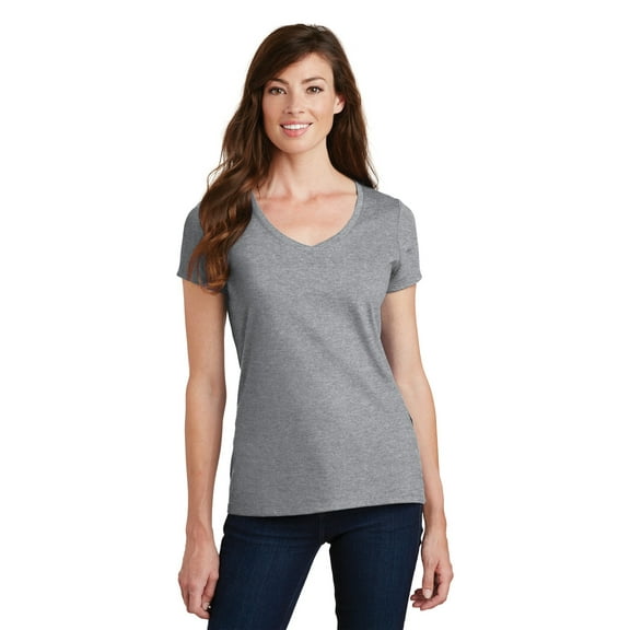 Port & Company Fan Favorite V-Neck Tee (LPC450V) Athletic Heather, S