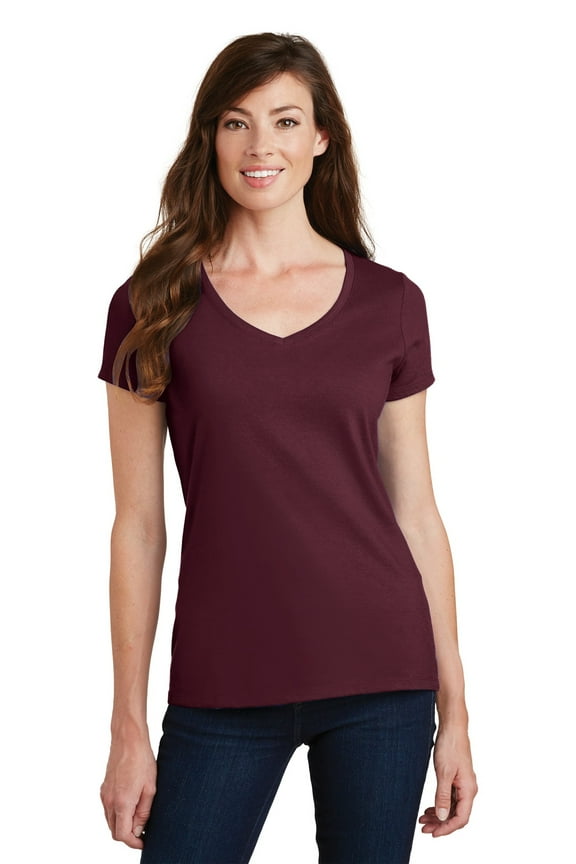 mpany Fan Favorite V-Neck Tee (LPC450V) Athletic Maroon, L