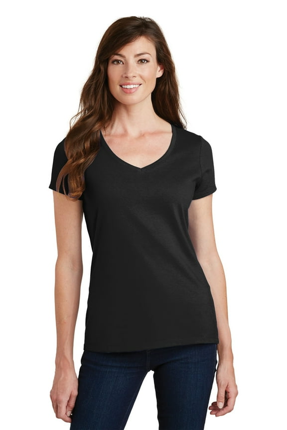 mpany Fan Favorite V-Neck Tee (LPC450V) Jet Black, XS