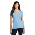 thumbnail image 1 of Port & Company Fan Favorite V-Neck Tee (LPC450V) Light Blue, XS, 1 of 2