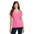 thumbnail image 1 of Port & Company Fan Favorite V-Neck Tee (LPC450V) Pink, XS, 1 of 2