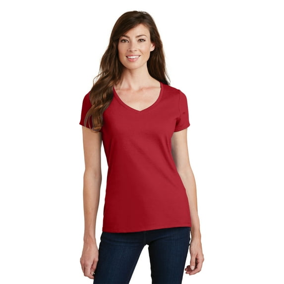 Port & Company Fan Favorite V-Neck Tee (LPC450V) Team Cardinal, L