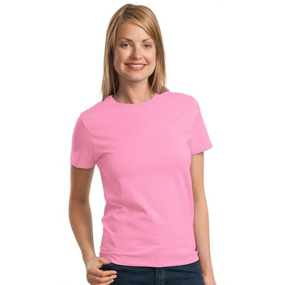 Port & Company Fitted Solid Print Cotton T-Shirt (Women's)