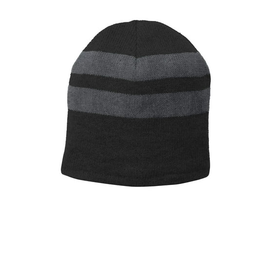 Port Authority Adult Unisex Strpies Beanie Black/Ath Oxfr One Size Fits All