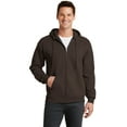 thumbnail image 1 of Port & Company Full Zip Hooded Sweatshirt (PC78ZH) Dark Chocolate Brown, XL, 1 of 2