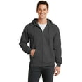 thumbnail image 1 of Port & Company Full Zip Hooded Sweatshirt (PC78ZH) Dark Heather Grey, XL, 1 of 2