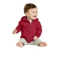 thumbnail image 1 of Port & Company Infant Core Fleece Full-Zip Hooded Sweatshirt. CAR78IZH - 12M Red, 1 of 2